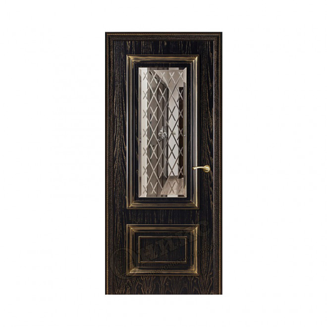 Дверь межкомнатная Оникс Мадрид (Черная эмаль с золотой патиной)