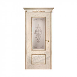 Дверь межкомнатная Оникс Марсель с декором (Патина, золото)