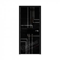 Дверь межкомнатная Оникс Соло 2 (Черная эмаль с серебряной патиной)