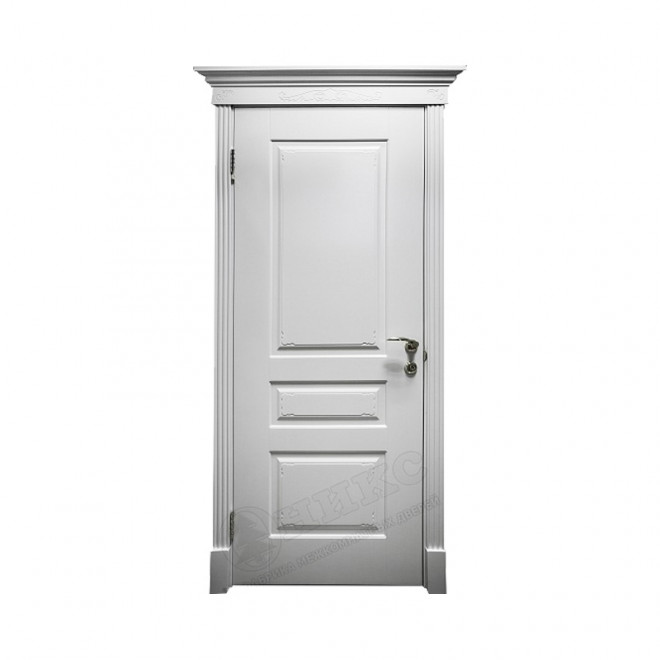 Дверь межкомнатная Оникс Версаль с фрезой (Эмаль белая) глухая
